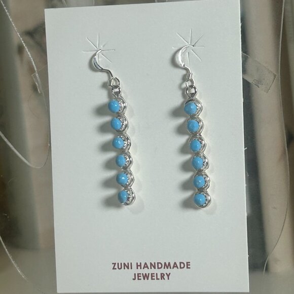 💎 Turquoise Delicate Drop Earrings - Unique Handmade Sterling Silver Jewelry - Picture 11 of 12